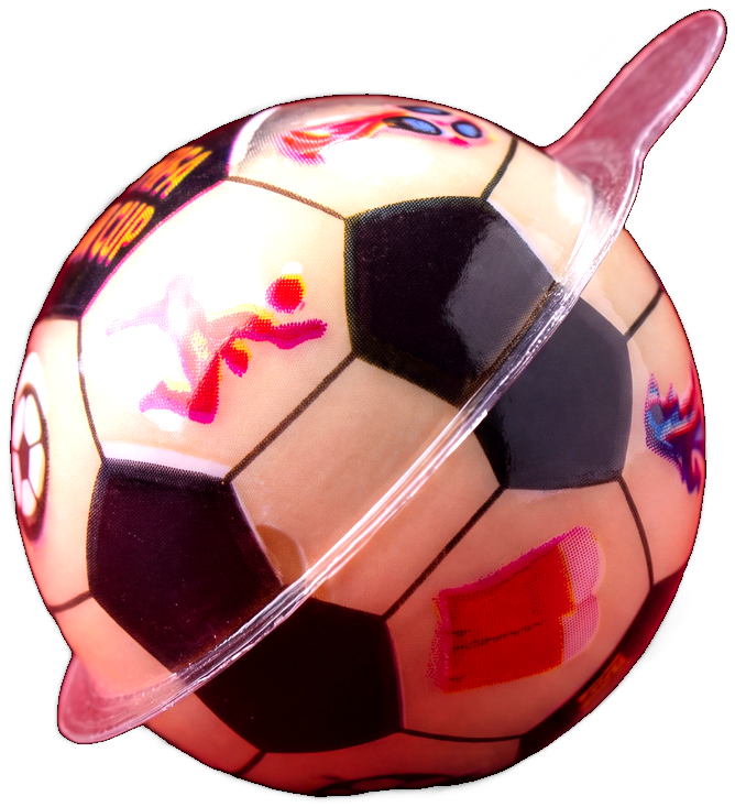 Soccer ball gummy in its shell