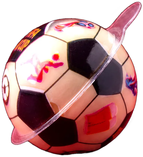 Soccer ball gummy in its shell