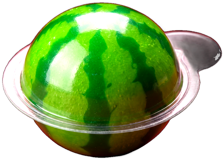 Watermelon gummy in its shell